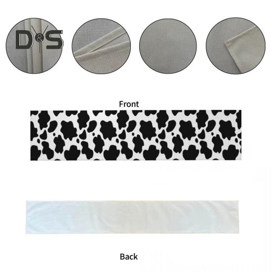 Runner de masă Culoare contrastantă Imprimeu vacă Dreptunghiular Ușor de întreținut Masă Protecție împotriva petelor Banchete Decorare petrecere de sărbători Față de masă