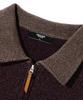 TRILLION Color Work Collar Zip-Up Knit Jacket [Purple Brown]