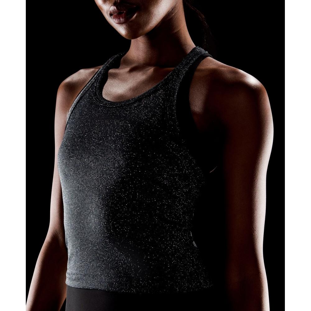 Lululemon Swiftly Tech Cropped Round Neck Racerback Tank Top 2.0  Sparkle Black Rainbow Lurex