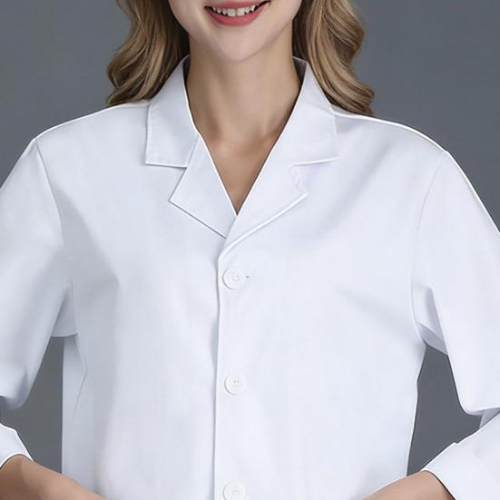 Chef Uniform V-Neck Front Buttons Unisex Workwear with Practical Pockets Professional Cooking Uniform
