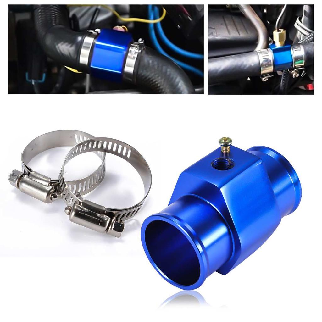 Universal 32mm Water Temp Gauge Joint Pipe Sensor Radiator Hose Adapter Blue