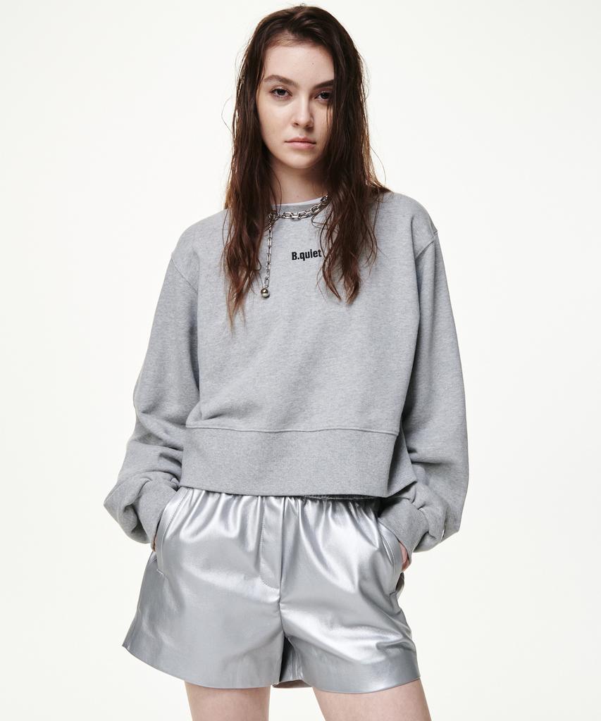 Bikwaieos Cropped Sweatshirt_Melange Gray