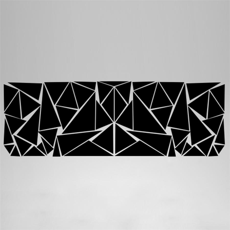 1pc 200x60cm Glossy Black Triangle Style Car Body Side Sticker Vinyl Decal Decor