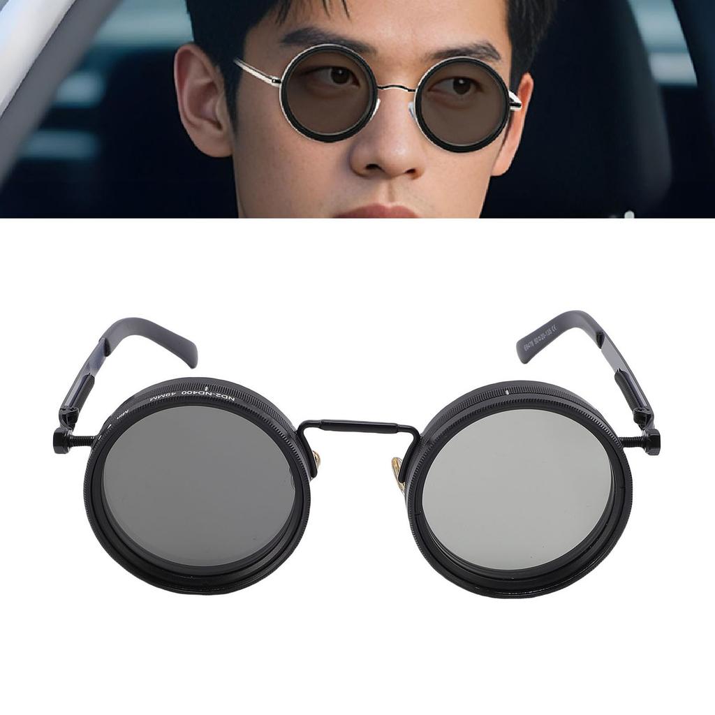 Nastavitelné tónované sluneční brýle 9 rychlostí ND2-400 filtr 49MM kulaté polarizované rybářské sluneční brýle pro venkovní průzkum