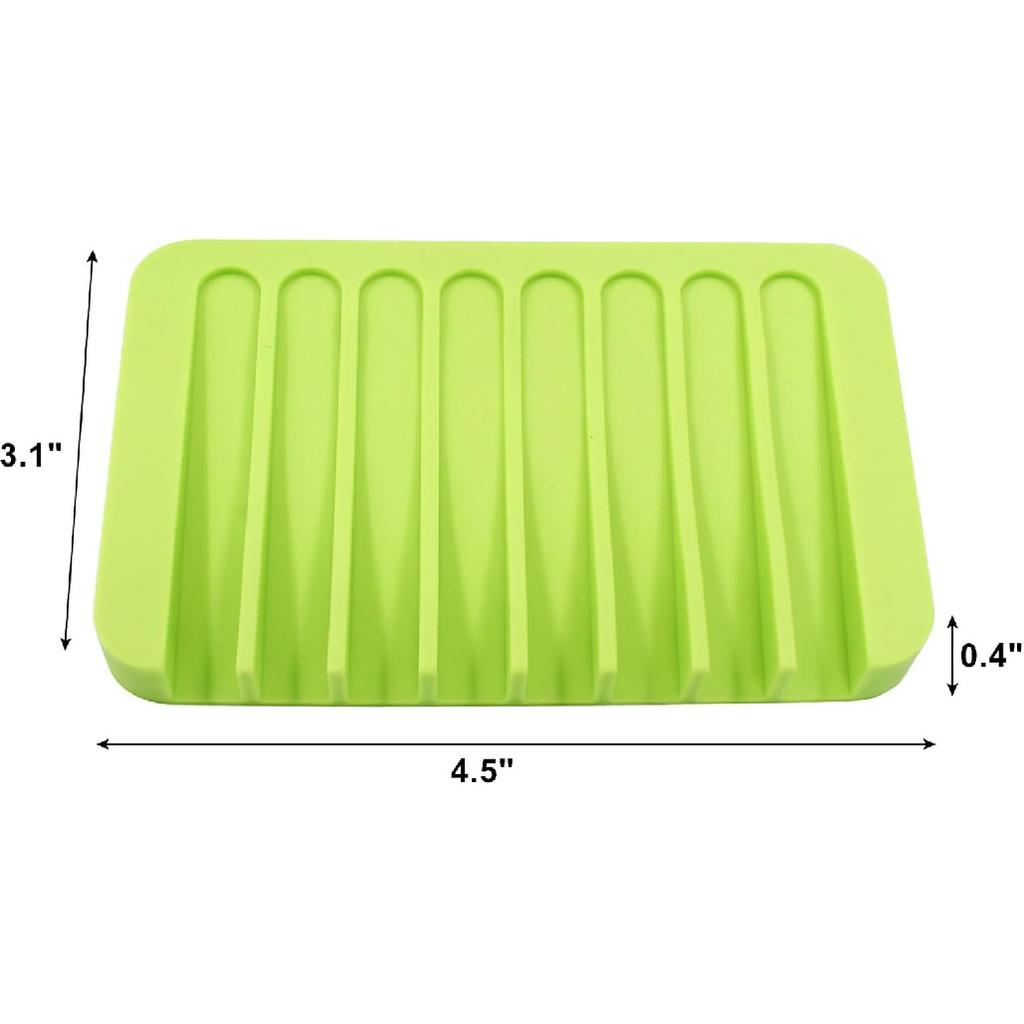 Self Draining Soap Holder Premium Silicone Soap Dish for Shower, Bathroom, Kitchen Waterfall Design Drains Water Efficiently, Extends Soap Life Easy