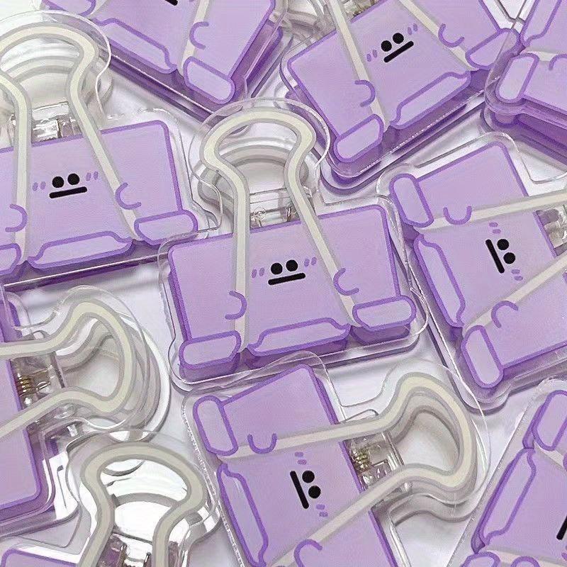 Cute Cartoon Paper Clips Colorful Acrylic Office Plastic Document Clips New Multifunctional Long Tail Journal Bill Clamps 6pcs