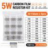 Carbon Film Resistor Kit 1/8W 1/4W 1/2W 1W 2W 3W 5W 5% 4 Band Through Hole Axial Lead Resistor DIY Electronic Components