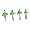 4 Pcs Roundover Router Bit 8mm Shank 58in 34in 78in 1in Radius High Hardness Corner Rounding