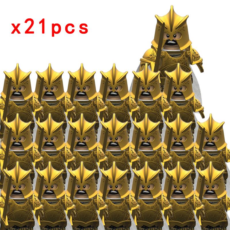 MOC Thrones Golden Armor Warrior Guard Jaime Lannister Barristan Selmy Meryn Trant Building Blocks Mini Action Figure Toys