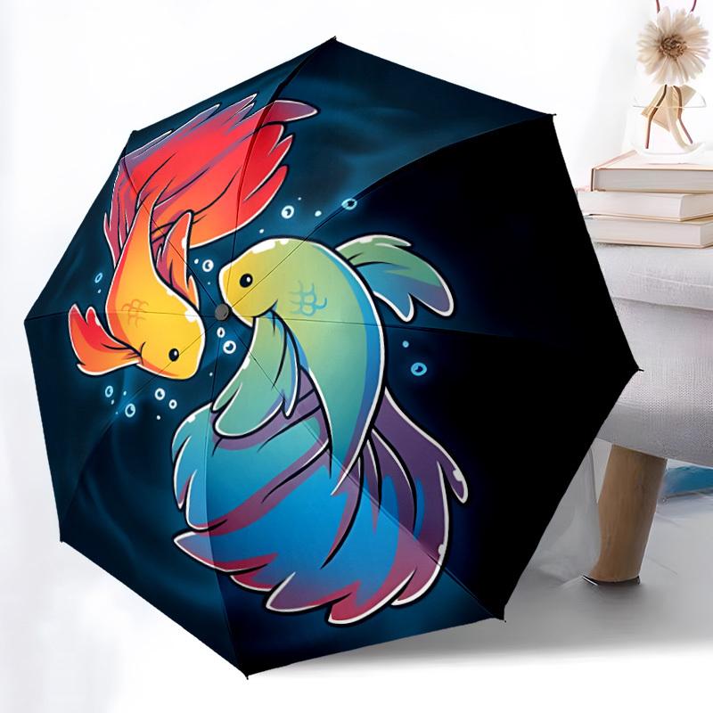 

1pc Koi Fish Automatic Umbrella - Automatic Opening And Closing, Sturdy Iron Frame, Portable Folding Design yy251018132