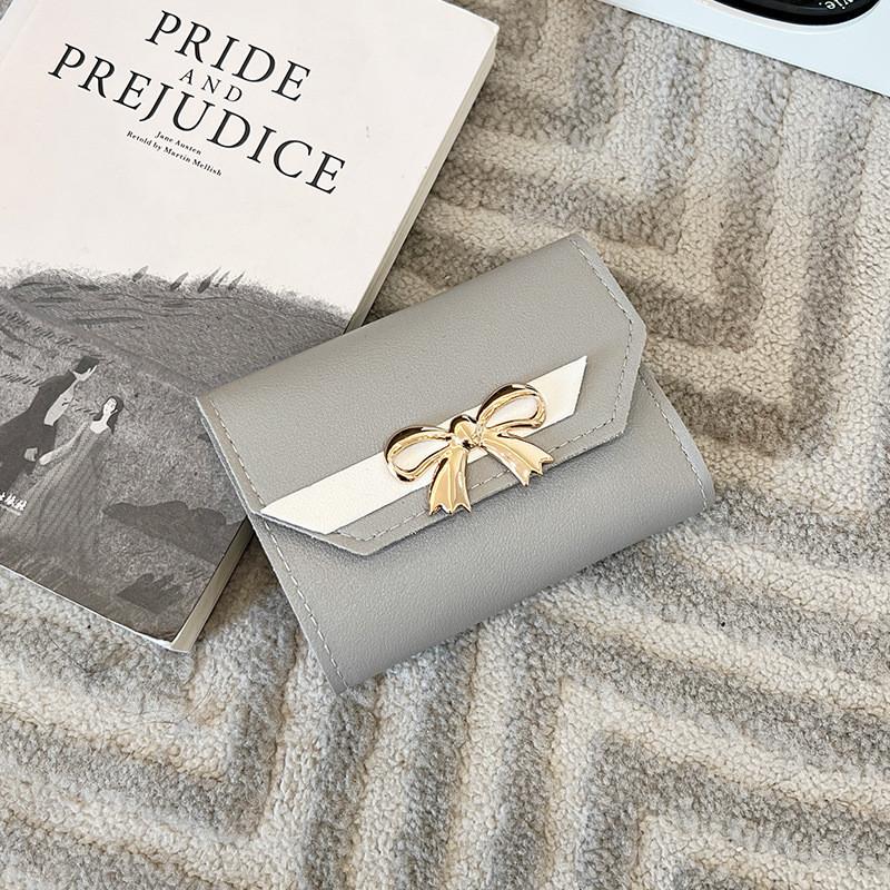 

Цветной Простой Блочный Золотой Декор Бант Для Женщин Повседневный Кошелек Для Монет Для Ежедневного