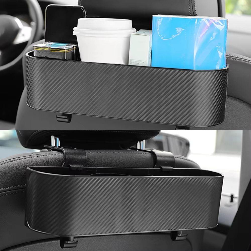 Partitioned Car Interior Cup Holder With Hooks Hanging Headrest Container  Water Bottles