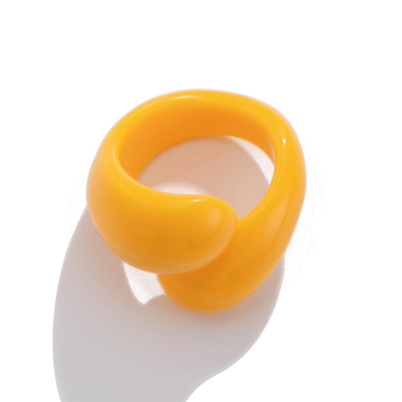 

Красочные пластиковые кольца из смолы для девочек Y2K, женские милые модные нерегулярные геометрические кольца с двойной каплей воды, ювелирные изделия на палец для школьников