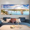 Landscape Great Nile River Panoramic View Boat Lake Canvas Painting Posters and Prints Wall Art Living Room Home Decor No Frame