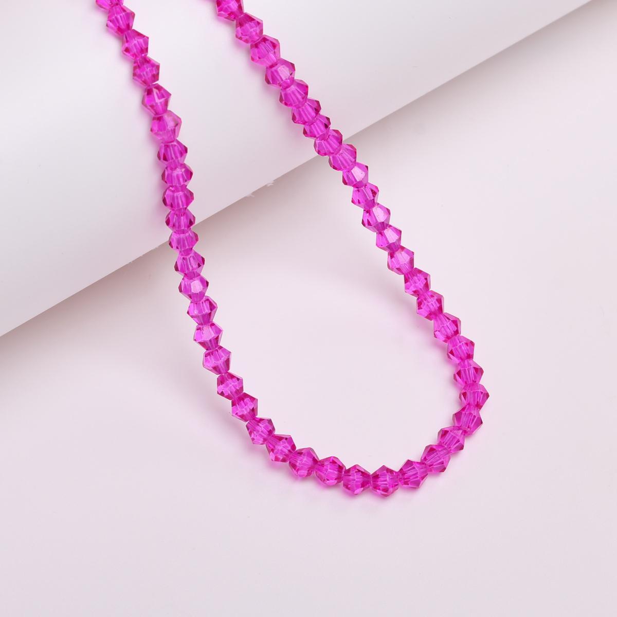 

Домашние товары для вечеринок Модные двухконусные свободные бусины около 80-90 шт. Стеклянные бусины 4 мм для изготовления ювелирных изделий 1 нитка Подарочные принадлежности DIY Кристалл ручной работы розы красного