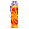 1PC Red Orange Tie Dye Swirl Texture Print 750ml Color Plastic Sports Water Bottle Leakproof Flip Straw Lid Suitable for Sports Office Home Use