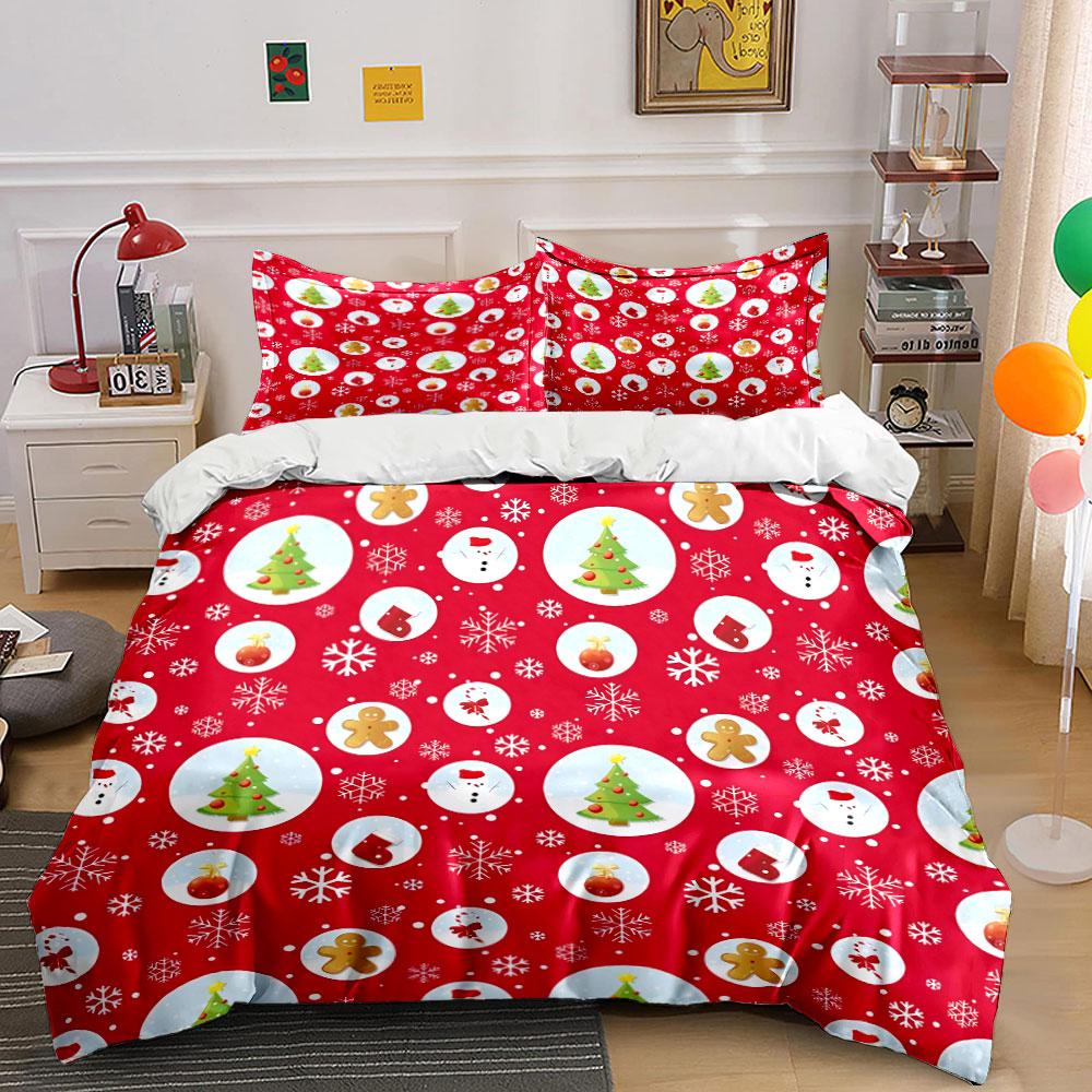 Cartoon Christmas Animals Set Bedding Duvet Cover Set Duvet Cover Pillowcases (1*Duvet Cover 2*Pillowcases, without duvet insert)