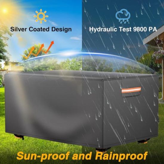 1x Heavy Duty 420D Rectangular Gas Fire Pit Table Cover for 48*28*24 In