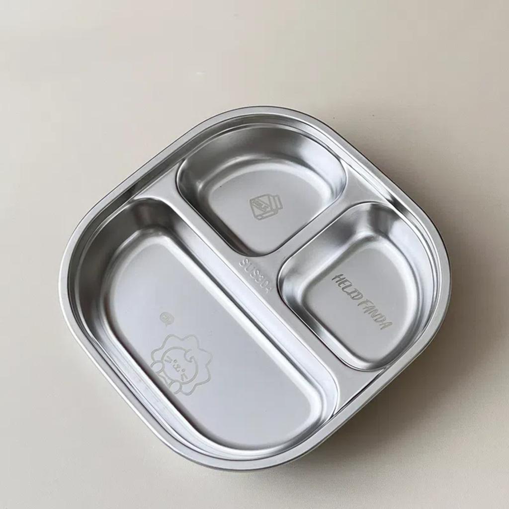 WORTHBUY Capybara 3/4 Grids Food Plate Dishes Reusable Square Divided Dinning Plates Fruit Salad Plate Tableware Dishwasher Safe