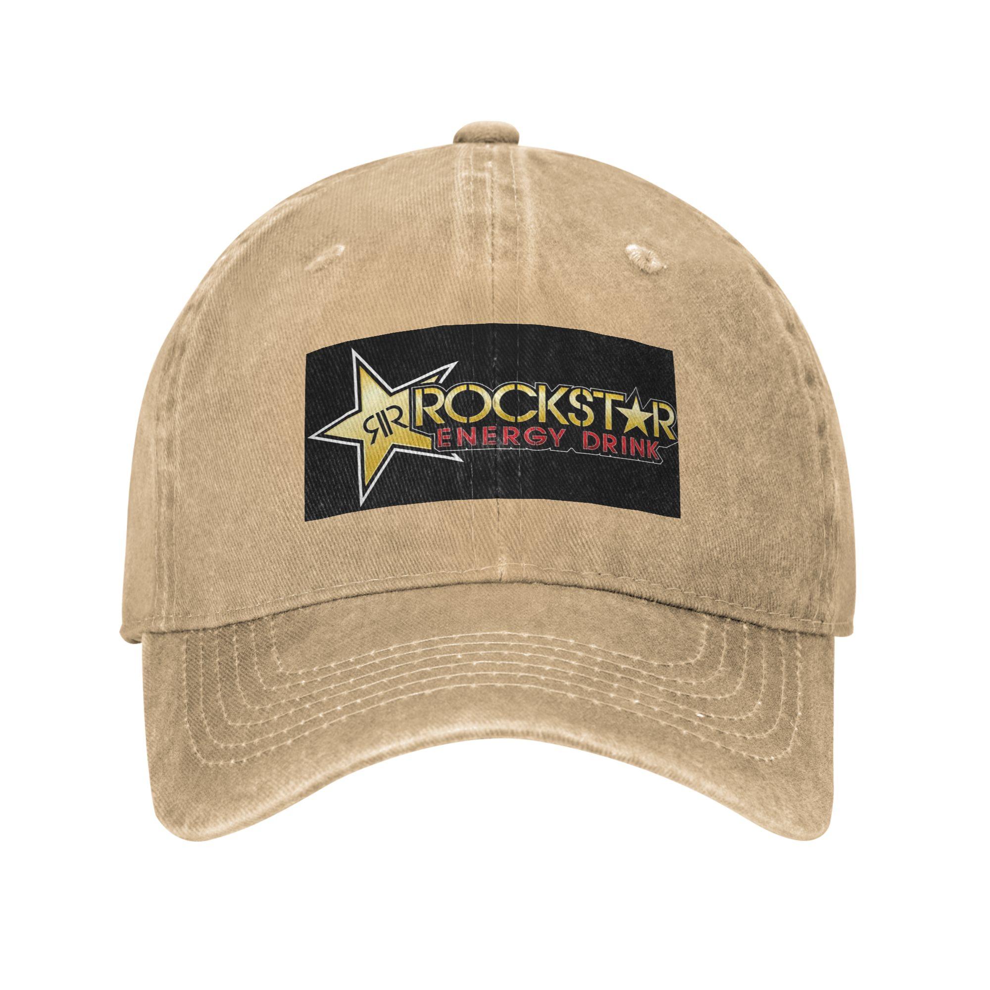 

Rockstar Energy Drink Baseball Caps Denim Hats Adjustable Casquette Streetwear Baseball Cowboy Hat for Unisex Women One Size