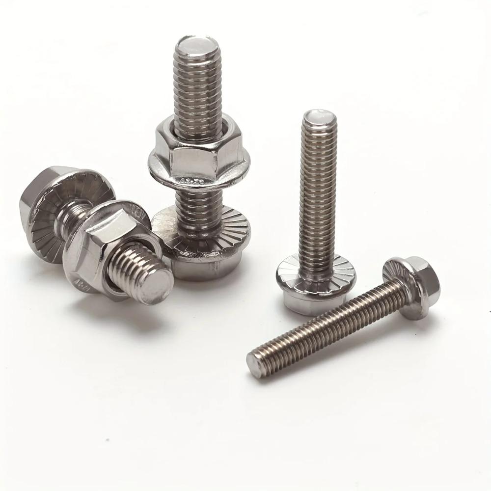 132-piece stainless steel hexagonal flange bolt and nut set, M5/M6/M8, length 10-35mm