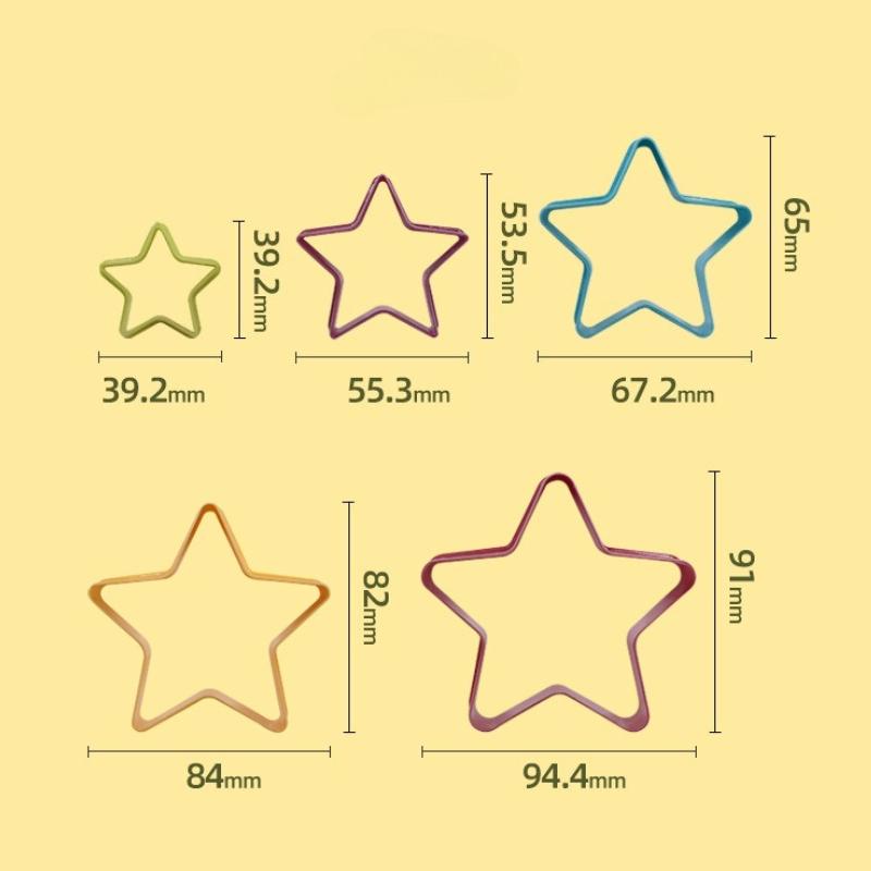 Love Five-pointed Star Round Square Fruit Slicer Cookie Mold Baking Cake Decoration Set