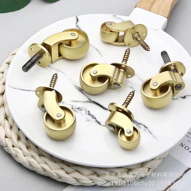 4 Pièces Roulettes Universelles en Laiton Multi-tailles Roulettes Renforcées Silencieuses Pour Pieds de Meubles Canapé Chaise Armoire Établi