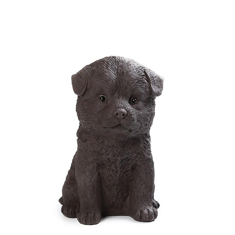 Exquisite Purple Clay Zodiac Dog Tea Pet Ornament for Wealth & Prosperity