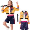 [Mprocen] K-POP Girls Cosplay Demon Hunter Cosplay Kids Zoe Mila Rumi Costume with Jacket, Top, Pants, and Microphone, Perfect for Halloween, Christma