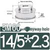 60-Teeth 5M Timing Pulley, T-Slot Width 16/21/27mm, BF Type Stepped with Machined Hole 6-20mm
