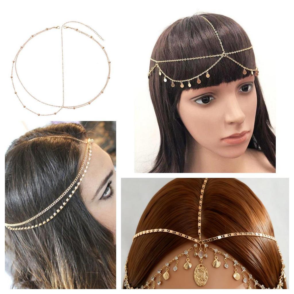 Bohemian mehrschichtige Pailletten-Kopfkette: Eleganter, Trendiger Europäischer & Amerikanischer Stil Schmuck
