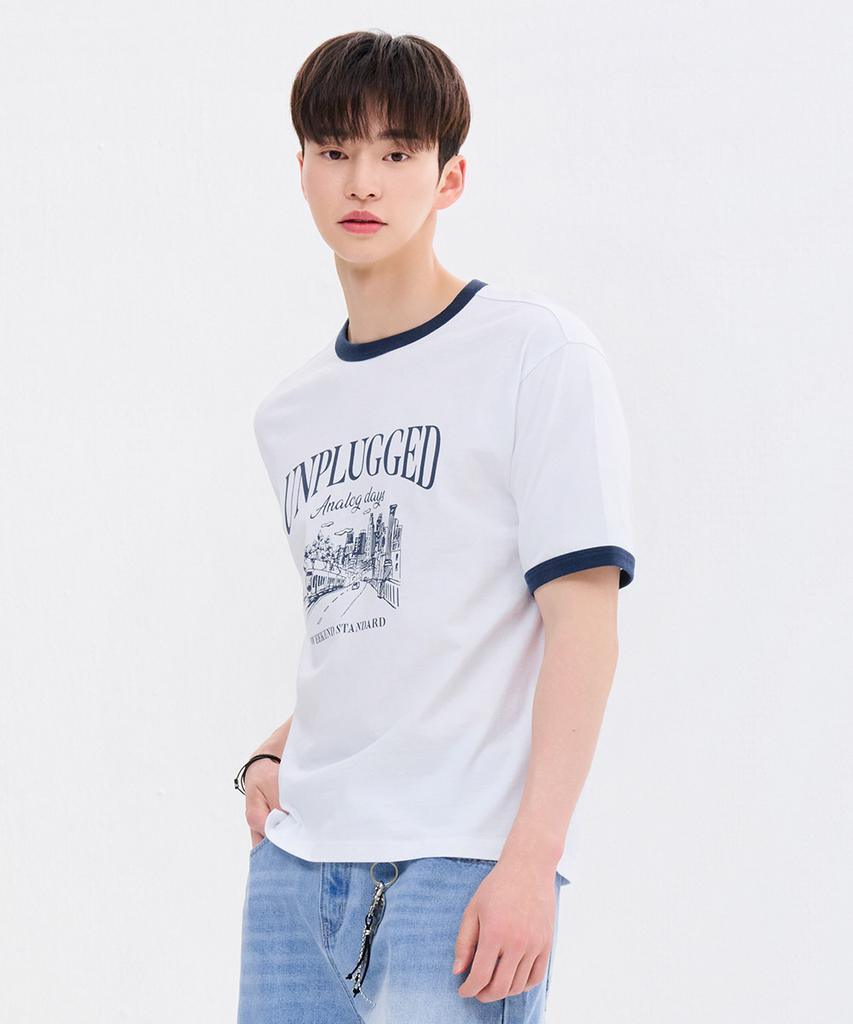 CHASECULT Unisex Ringer Graphic Short Sleeve T-Shirt-Fbzu5805C01