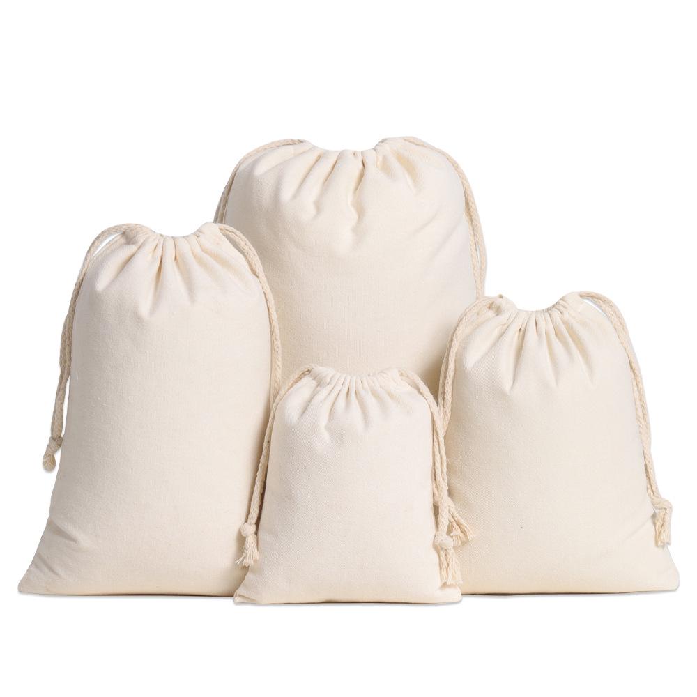 Small Cotton Canvas Drawstring Pouch for Rice Packaging