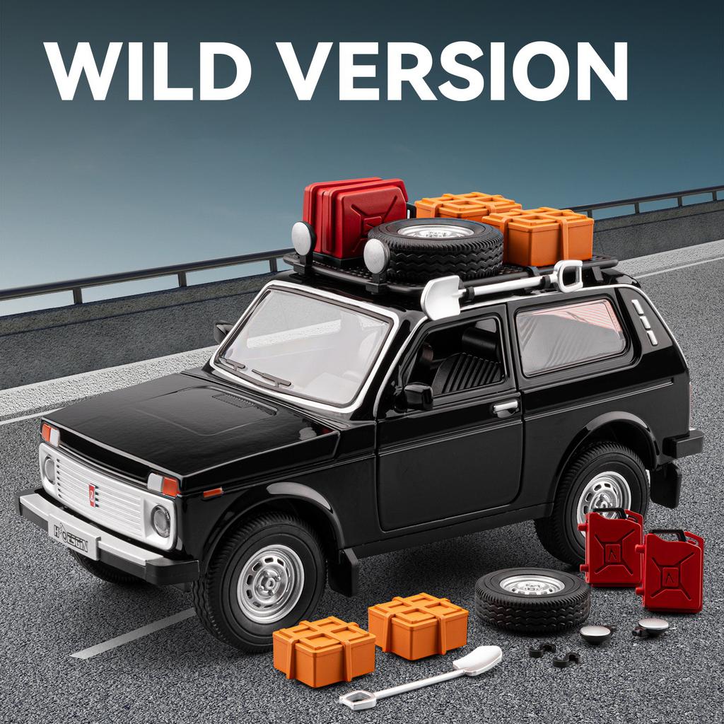 1/24 Russian LADA NIVA WILD VERSION Alloy Car Model Sound and Light Pull Back Children's Toy Collectibles Birthday Gift