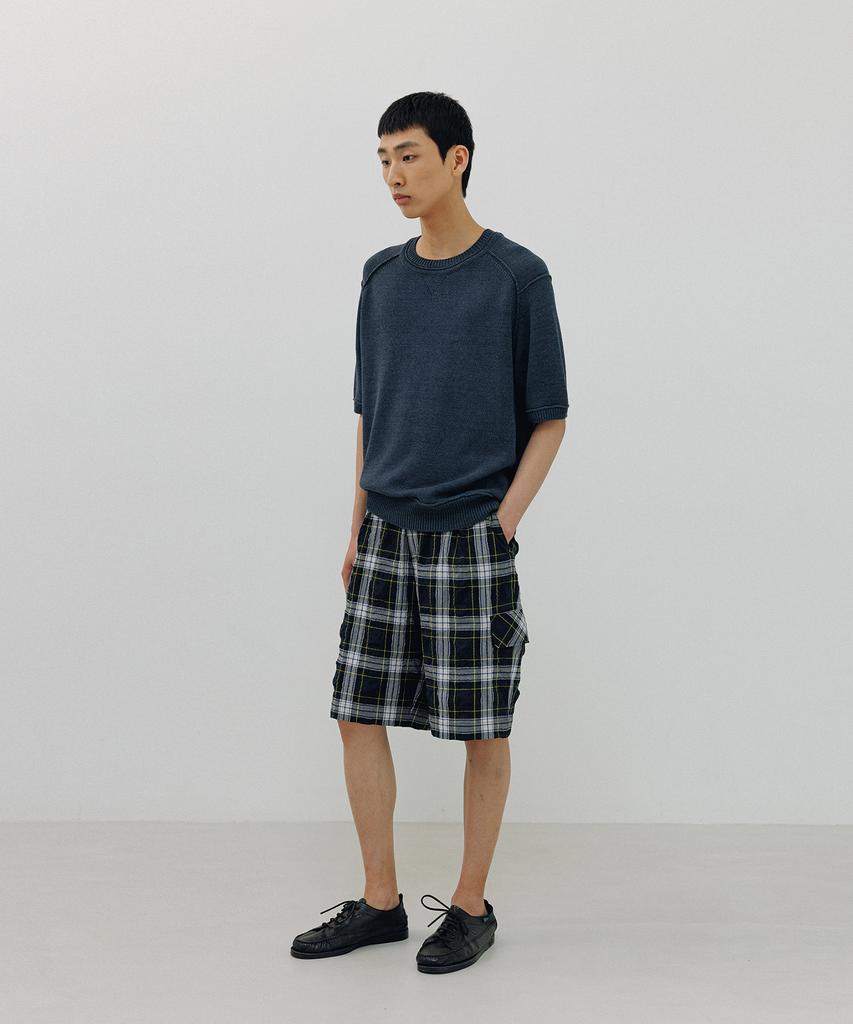 BLANKROOM Gym Half Knit_Indigo