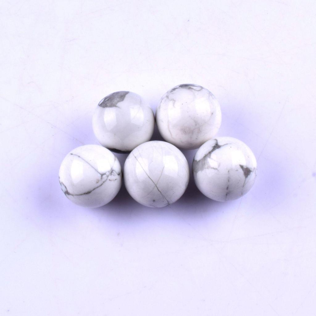 White Crystal Agate Round Ball 20mm: Non-Porous Natural Stone for DIY Fluorite Craft Ornaments