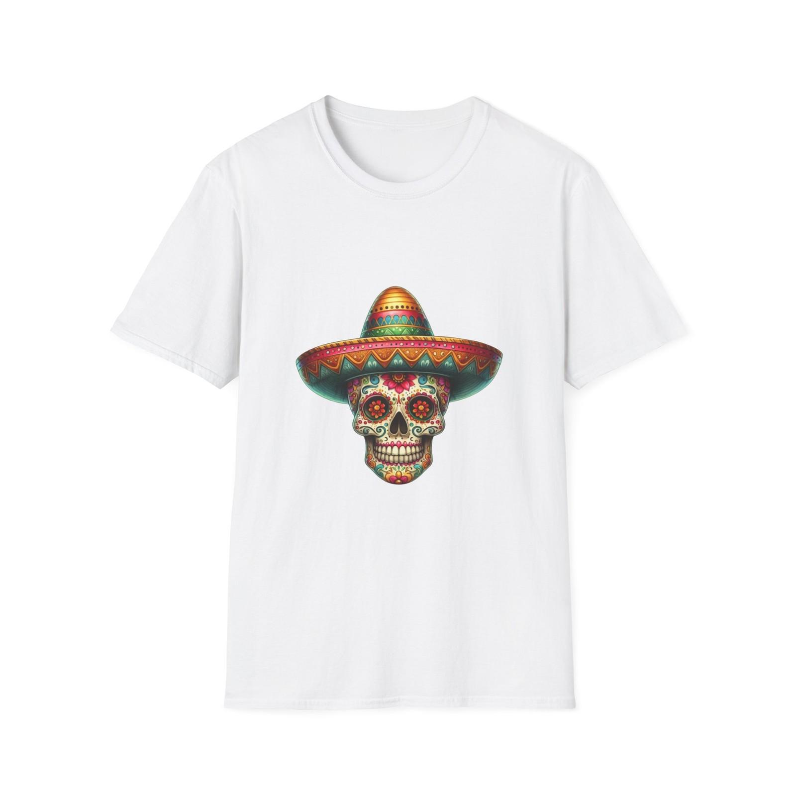 Colorful Sugar Skull T-Shirt | Day of the Dead, Halloween, Unisex Tee S