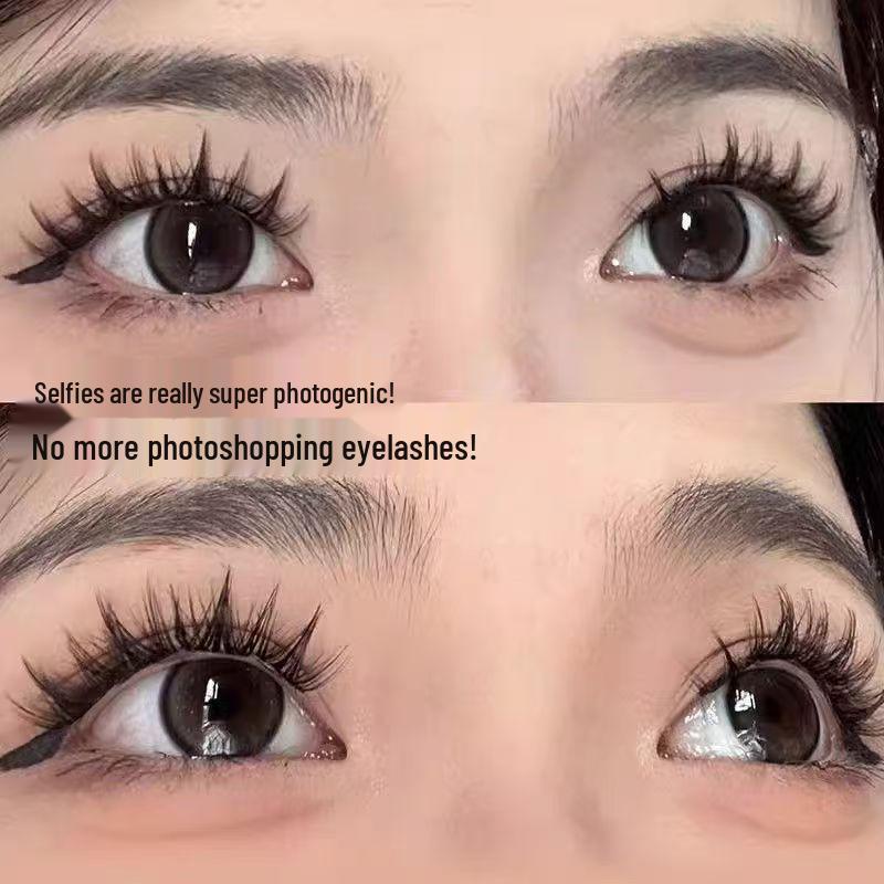 Manga Dog Eyes Natural Adhesive-free False Eyelashes - Three-step Thick for a Photogenic Look