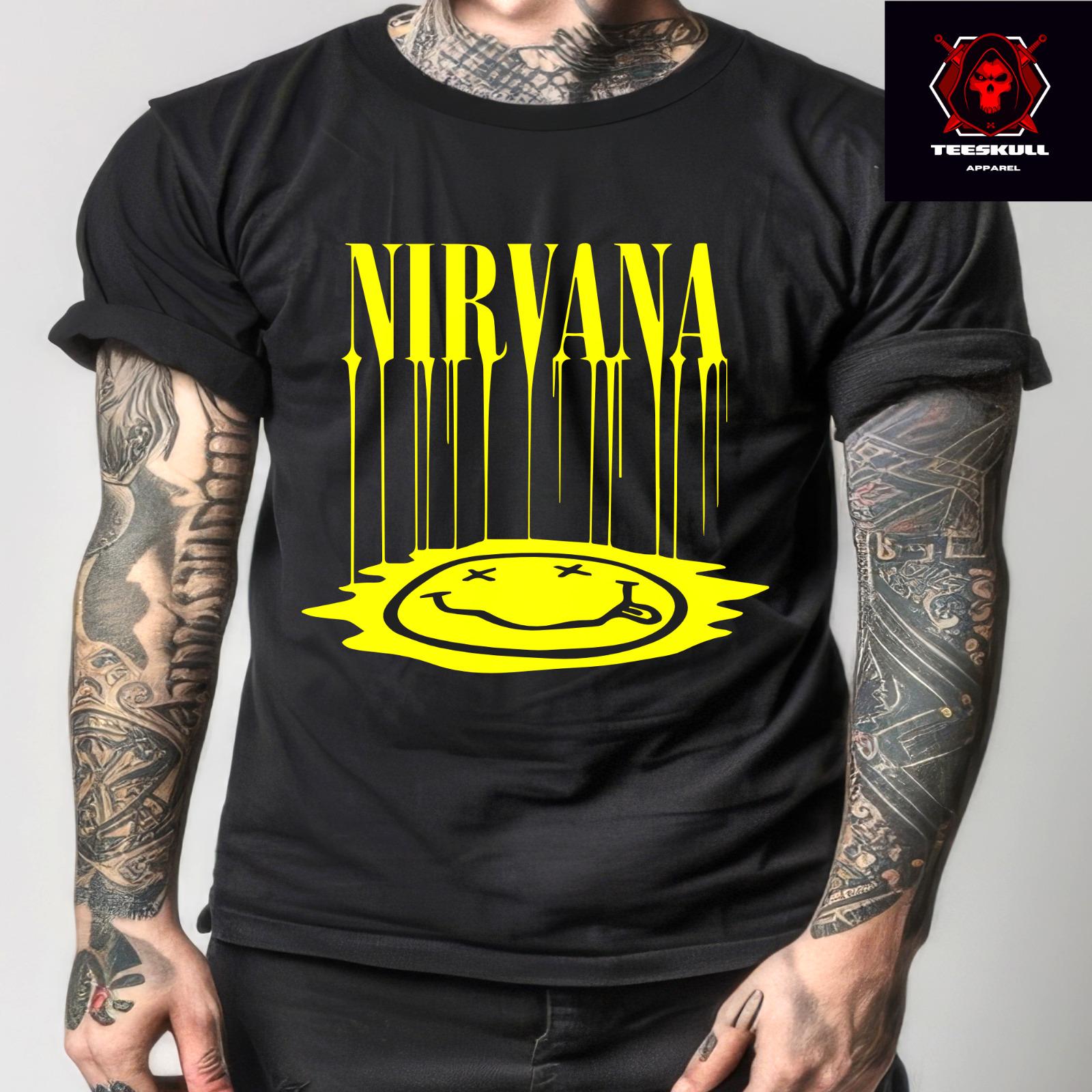 26 Nirvana Smiley Face Melts Heavy Cotton Unisex Heavy Cotton T-SHIRT S-3XL Unisex T-Shirt L