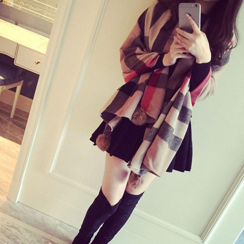 Soft Scarf Winter Cashmere Scarf Women'S Warm Cashmere Blanket Scarf Women'S Shawl Thick Square Scarf
