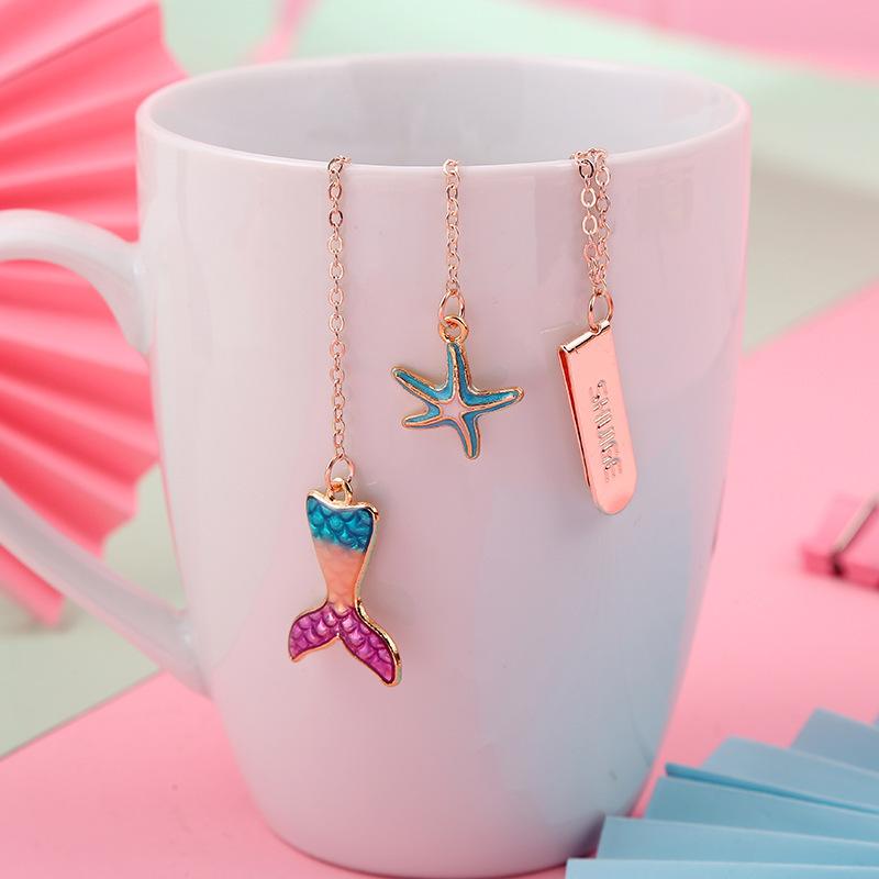 1 Piece Cartoon Mermaid School Office Supplies Gift Bookmarks Cute Kawaii Funny Stationery