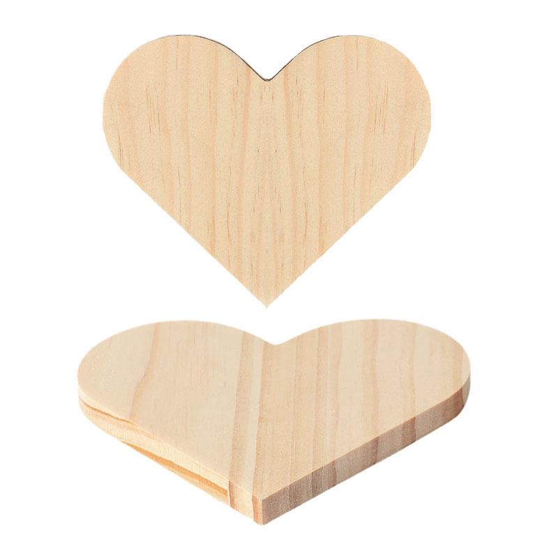 Solid Wood Coaster with Logo Engraving - Square, Round, Heart-Shaped Heat-Resistant Coaster