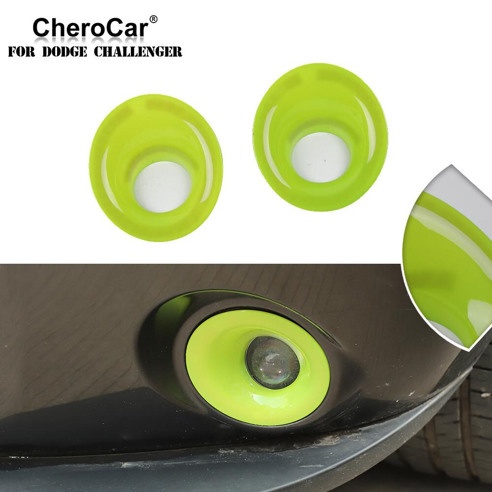 Front Fog Light Lamp Cover Trim Accessories For Dodge Challenger 2015- Green