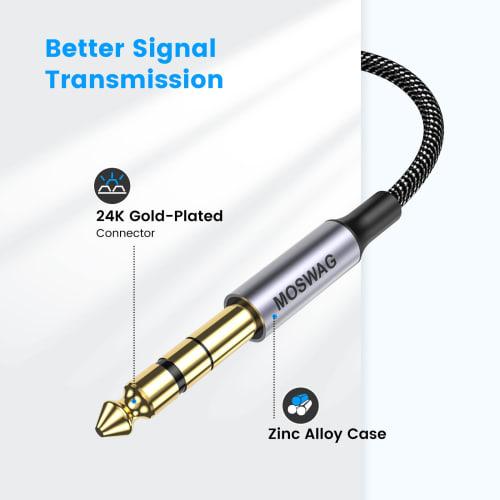 6.35mm Guitar Line Stereo Standard Plug Male To Male 2 Meter (2m) for Guitars, Amplifiers, Speakers, Tuning Tables, and Loudspeakers