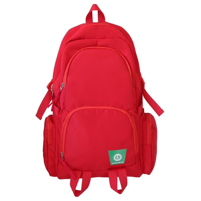 Men's Sports Backpack Women's Large Capacity Backpack Solid Color Student Schoolbag