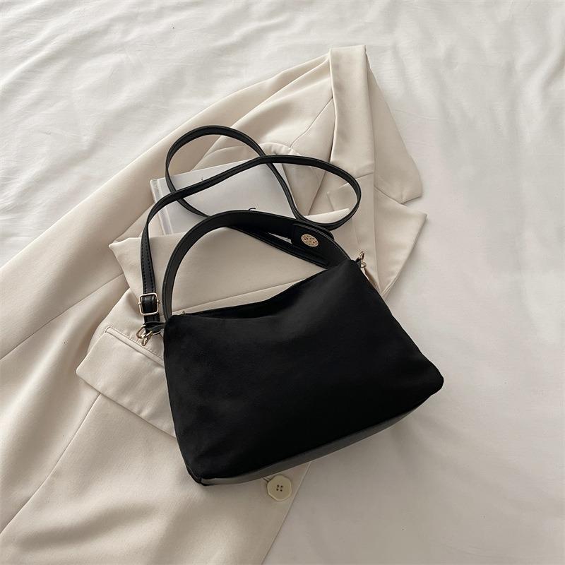 Retro Matte Suede Handbag Autumn and Winter New Trendy Shoulder Underarm Bag Suede Messenger Tote Bag