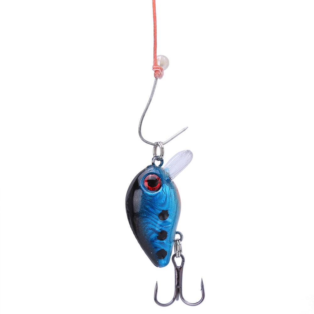 5 pezzi 3 cm Occhi Olografici 3D Mini Esche da Pesca Galleggianti Micro Esca per Bass Crankbait Amo Triplo