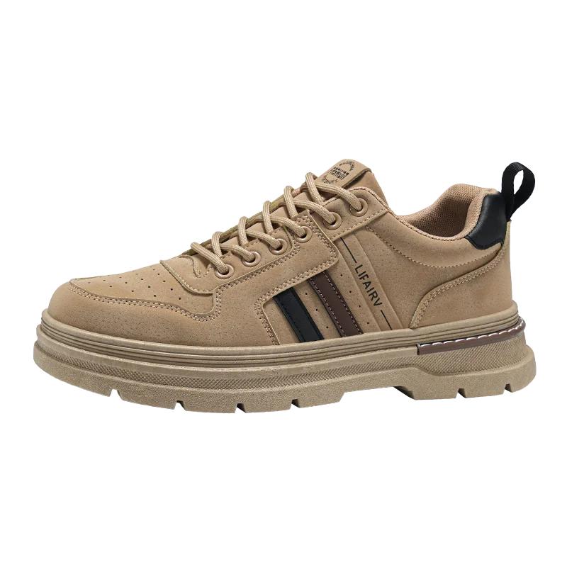 Men's Leather Casual Shoes Waterproof Breathable Work Safety Shoes for Men Trendy All-match Non-slip Wear-resistant Sports Shoes