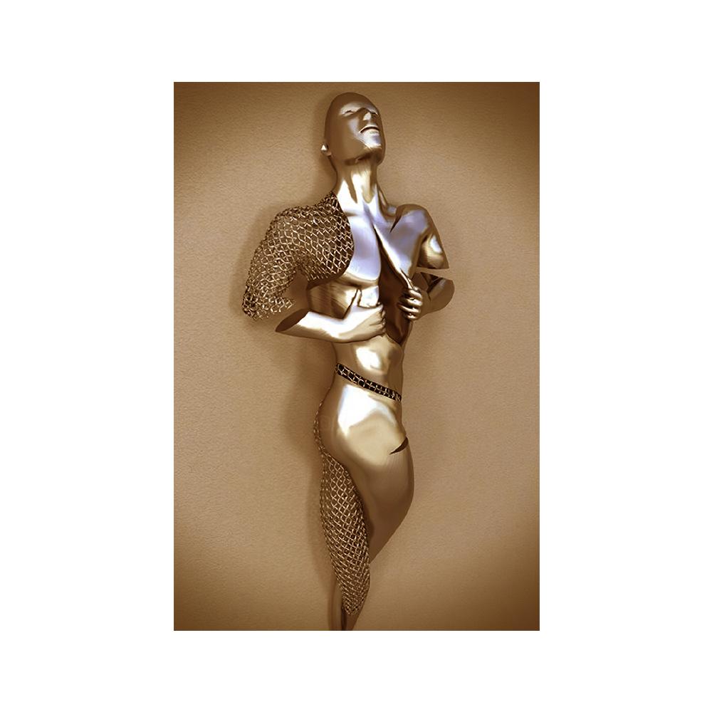 

3D современная металлическая фигурка, статуя, художественная картина на холсте, романтические абстрактные постеры и принты, настенные панно для гостиной, домашний декор 30x40cm