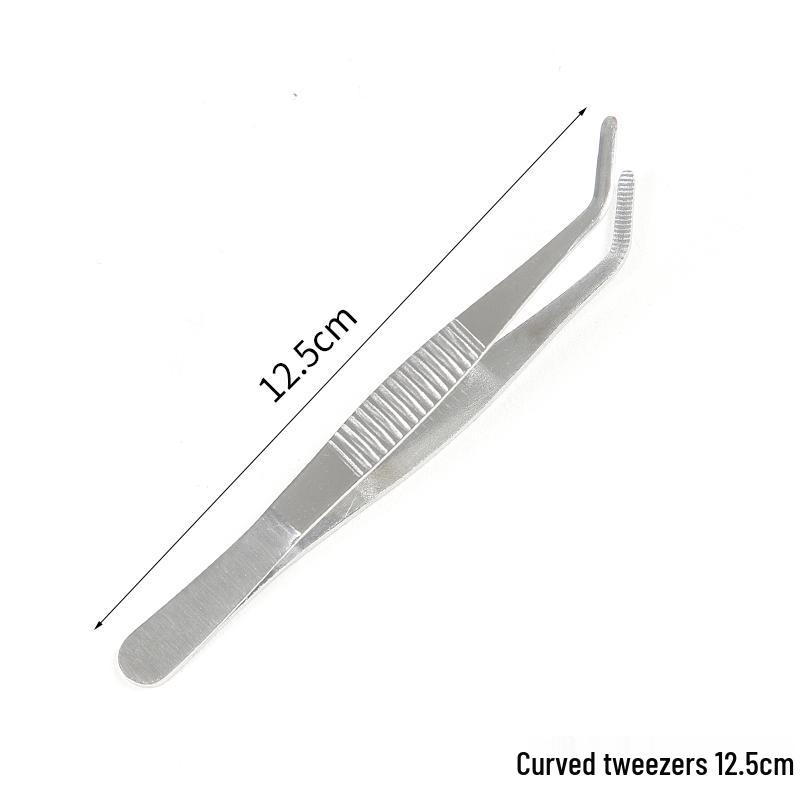Extra Long Stainless Steel Bent Tip Tweezers for Aquatic Plants and Multi-Purpose Use.